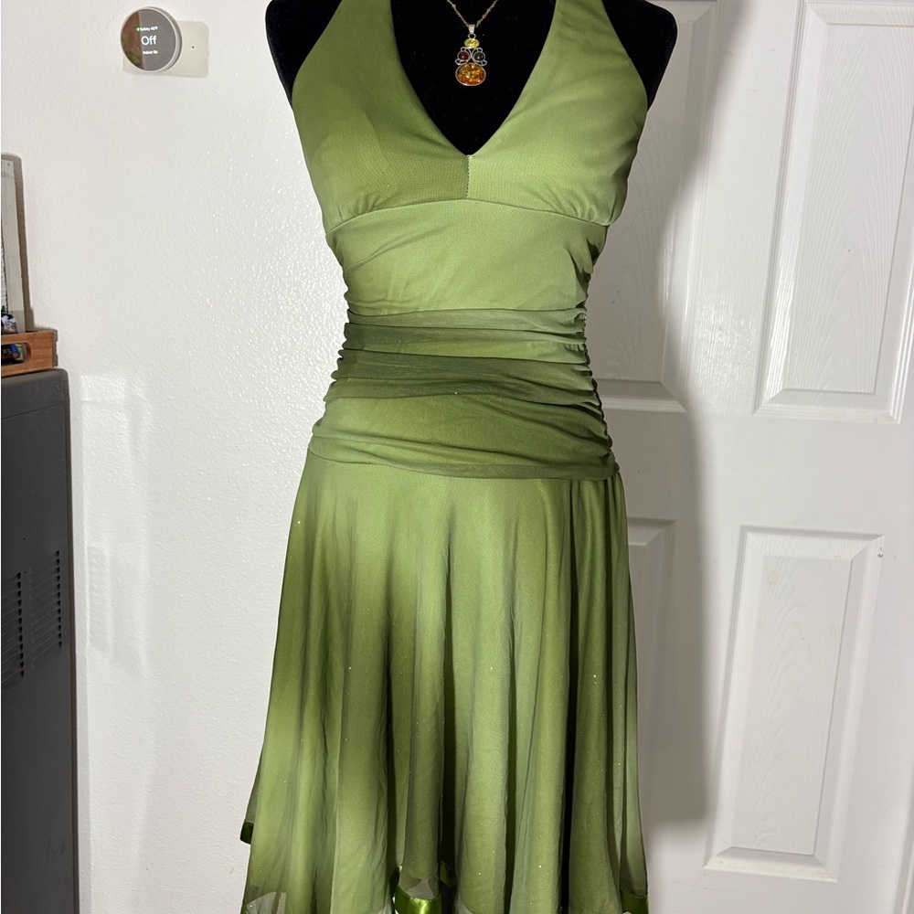 Royalty For Me Green Ruched Wrap Cocktail Dress